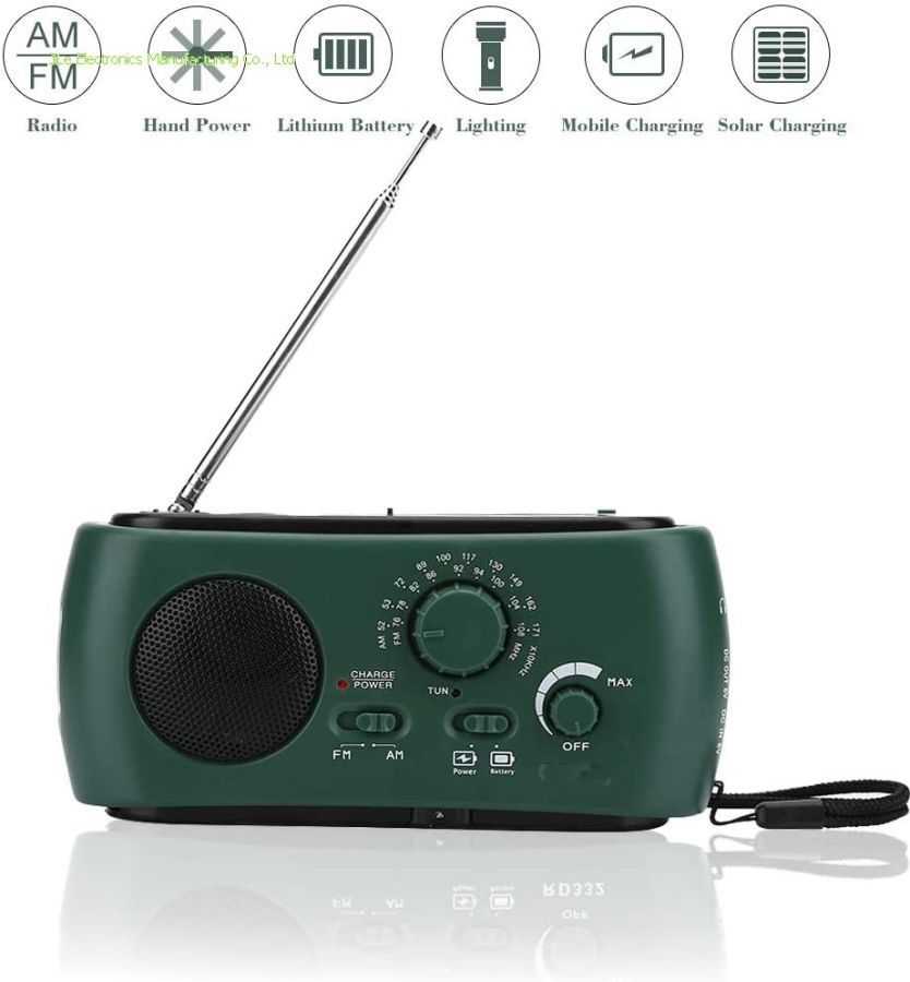 Emergency Radio,4-Way Powered Solar Power, Cranking Handle, USB,Battery AM/FM SW Weather NOAA Radio with LED Flashlight Emergency Phone Charger Survival Accessory