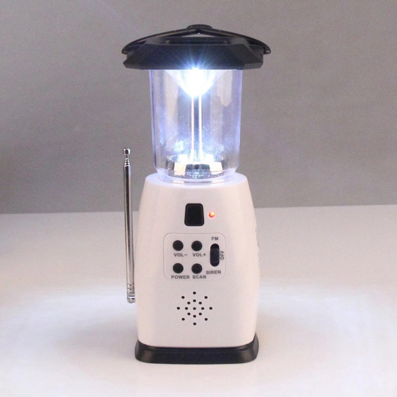 Solar Power Hand Crank Camping Lamp with AM FM Radio