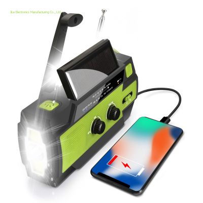 New Product Solar Crank Am FM Multifunction Portable Dynamo Wind up Emergency Radio with Power Bank Super LED Torch 6 LED Reading Lamp