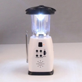 Solar Power Hand Crank Camping Lamp with AM FM Radio