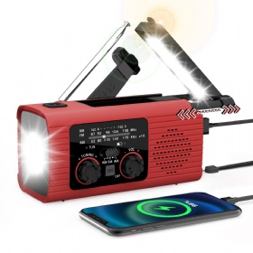 Emergency solar crank radio with reading lamp SOS alert